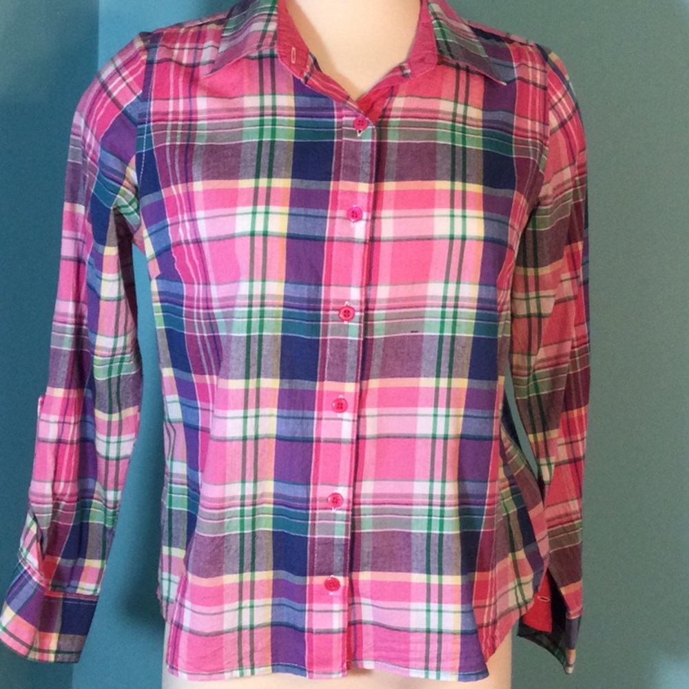 Caribbean Joe Petite Madras Blose